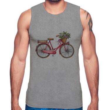 Imagem de Regata Bicicleta Vintage Romântica - Foca na Moda, Cinza, G