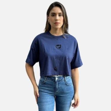 Imagem de Camiseta Bordada Com Aplicação Colcci Jeans-Feminino
