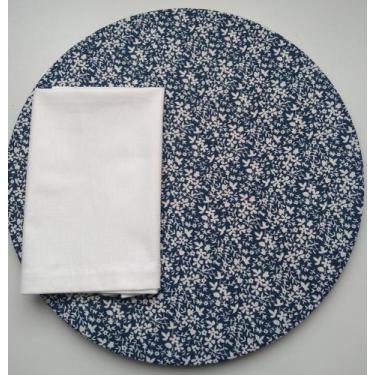 Imagem de Conjunto Capa de Sousplat + Guardanapo de Tricoline 100% Algodão 6 Un.