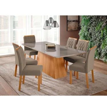 Imagem de Mesa para Sala De Jantar Helena 210 x 100 cm e 6 Cadeiras Juliana Wood
