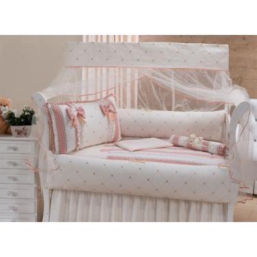 Imagem de Kit enxoval para berço essence na cor salmon menina - MEDINA CONFECÇÕE