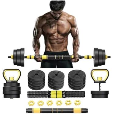 Imagem de Kit Halteres Ajustáveis BeelPro 20kg com suporte Kettlebell Malhar Em Casa