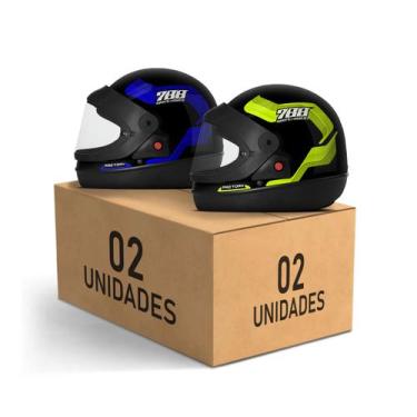 Imagem de Kit 2 Capacetes Sport Moto 788 Fechados Pro Tork Masculino Feminino Se