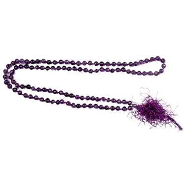 Imagem de WHOLESALEGEMSHOP Ametista 7 mm contas de oração JAPA MALA atado à mão JAPA MALA, Pedra, Ágata (ametista)