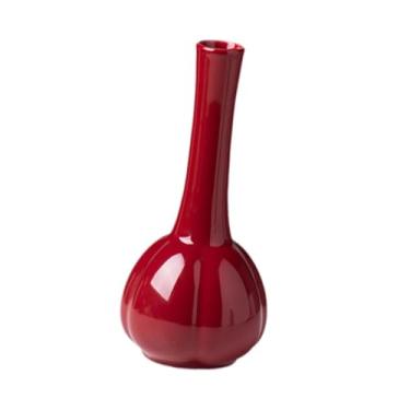 Imagem de Generic Vaso de cerâmica vermelho vasos decorativos criativos vasos de flores pequeno vaso vermelho para entrada da fazenda sala jantar cozinha estante