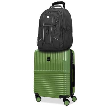 Imagem de World Traveler Conjunto de bagagem de mão e laptop Dejuno Ultimate Travel Combo Spinner de 2 peças, Matcha, Matcha, Conjunto de bagagem de mão e laptop Dejuno Ultimate Travel Combo Spinner de 2 peças