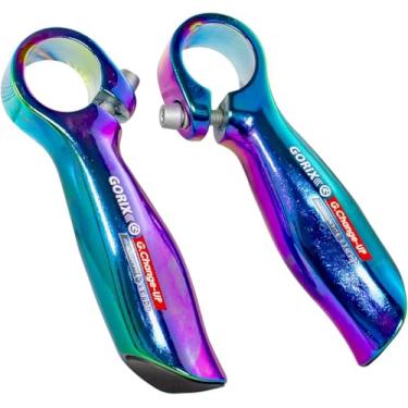 Imagem de GORIX Extremidades de barra de bicicleta terminais de guidão de liga de alumínio bicicleta de montanha (GX-Change-UP) (Oil Slick)