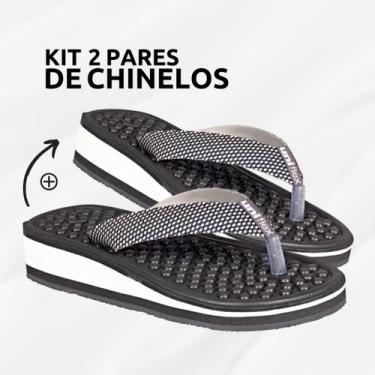 Imagem de Kit 2 Pares Chinelo Ortopédico Para Esporão Massageador - Uniflex, 39/