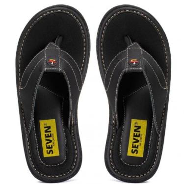 Imagem de Chinelos sandálias ortopédicos com solado de borracha - Seven, Preto, 