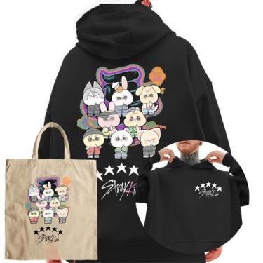Imagem de Kit Moletom E Ecobag Blusa De Frio Stray Kids 5 Star Chibli - Abstract