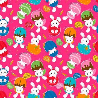 Imagem de Folha para Ovos de Páscoa Metalizado Surpresa Páscoa Rosa 69x89cm - 25