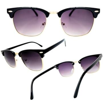 Imagem de Óculos De Sol Masculino e Feminino Proteção UV400 Joachim SM Classic Club I Quadrado Estilo Club Master (Black Gold - Cor 2)