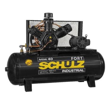 Imagem de Compressor De Ar MSW FORT 40 Pés 425 Litros 175 Libras Trifasico 40/425 Schulz