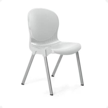 Imagem de Cadeira Bianca Com Pernas De Alumínio 45X57X72Cm Cor Branca - Injeplas