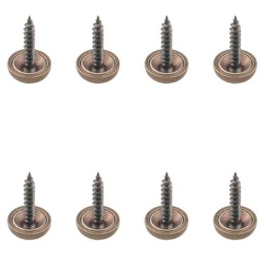 Imagem de ZCZQC 8 peças de tampa de rosca decorativa de 15 mm com parafusos autorroscantes Bronze Retrô Parafusos de Cobertura de Unhas para Espelho de Vidro Móveis Painel de Banheiro Parafusos de Fixação de