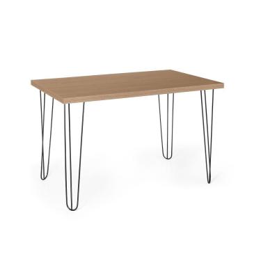 Imagem de Mesa De Jantar Retangular 6 Lugares 140x75 Base De Ferro Hairpin Jade - Straub Web