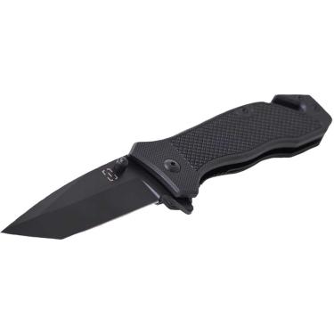 Imagem de Canivete Tático Invictus Phanton Black Aço Quebra Vidro