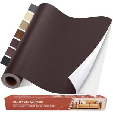Imagem de Kit de adesivos de reparo de couro Yikda 80cm x 40cm marrom escuro
