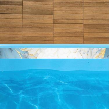 Imagem de Kit 15und Adesivo Vinílico Proteção Borda Piscina 100cm X 25cm marmore