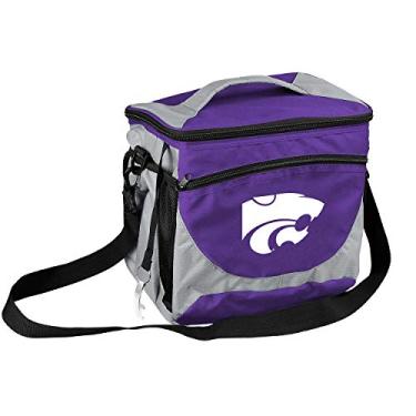 Imagem de Logotipo Brands NCAA Kansas State Wildcats Cooler isolado com 24 latas com logotipo bordado, abridor de garrafa e alça de transporte – unissex adulto, tamanho único, cor do time, à prova de vazamento