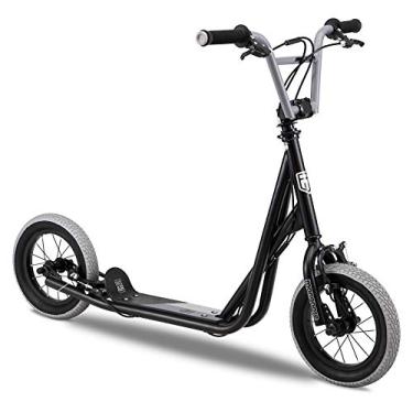 Imagem de Mongoose Trace Scooter para jovens/adultos, design dobrável e não dobrável, regular, iluminado e com rodas infladas a ar, várias cores, preto (R6331AZA)