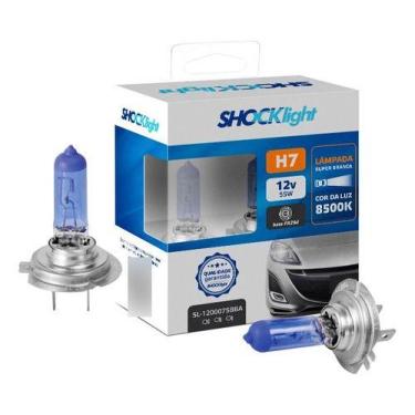 Imagem de Par lampada halogena super branca h7 12v 55w shocklight 120007sbba