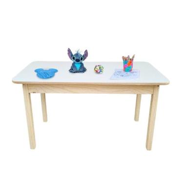 Imagem de Mesa Infantil Madeira 100x60 Mdf Retangular Educativa Escolar Multiuso