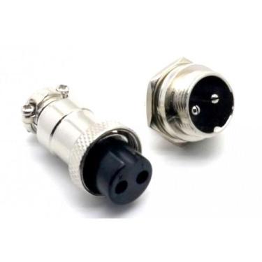 Imagem de Conector mike 2 vias circular macho e femea - 000021