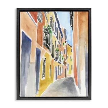 Imagem de Stupell Industries Design de arte de parede em tela flutuante moldura preta arquitetura da cidade de Madrid por June Erica Vess, 43 x 53 cm