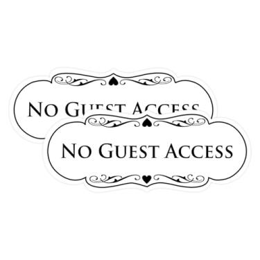 Imagem de All Quality Placa de designer sem acesso para convidados - Plástico durável e fácil instalação | Ideal para restaurantes, bares, hotéis e Airbnb - branca - média (pacote com 2)