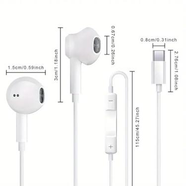 Imagem de Fone de ouvido tipo-c type c intra auricular