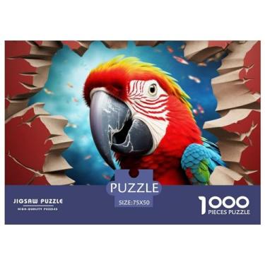 Imagem de Pássaro para adultos divertido 1000 peças quebra-cabeça animal 3D brinquedo de alívio de estresse brinquedo decoração de casa jogo intelectual jogo educativo premium e durável 1000 peças (75 x 50 cm)