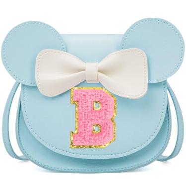 Imagem de OYLOLA Presentes De Aniversário Para Meninas 3, 4, 5, 6, 7 E 8 Anos, Bolsa Infantil Com Inicial, Azul B