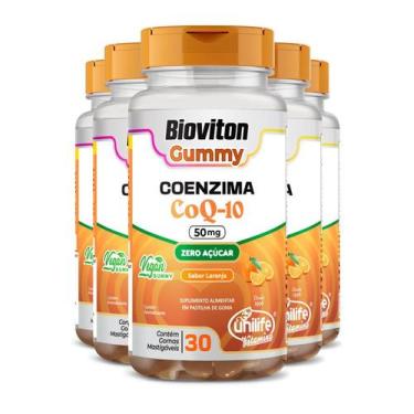 Imagem de Kit 5 Gummy Coenzima Q10 Unilife 30 Gomas Laranja