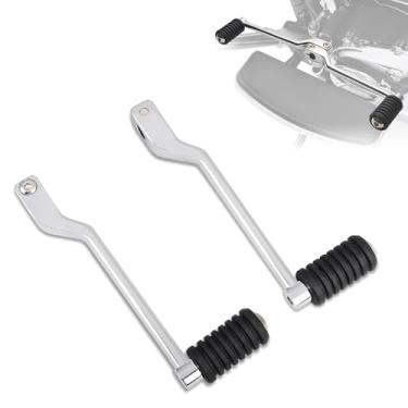 Imagem de WOWTK Alavancas dianteiras e traseiras com cavilhas de câmbio, cavilhas de câmbio de calcanhar/dedos para Harley Davidson 1986-2017 FL Softail, 1988-2021 Touring Road King Road Glide Street Glide Electra Glide e modelos Trike 2008 posteriores
