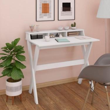 Imagem de Escrivaninha Multiuso Retrô Mesa Tipo Cavalete Itália Branco