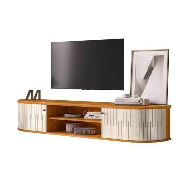 Imagem de Rack Suspenso Para Sala Algarve - 7 Decor Cinamomo E Off White