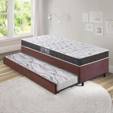 Imagem de Bicama Box 88x188 Suede Marrom com Colchão Pantanal Anjos - B&G