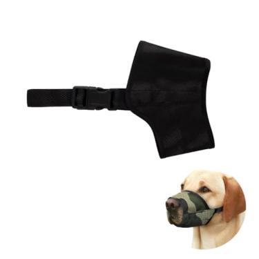 Imagem de Focinheira Ajustável Pet Cães Cachorros Poliéster Resistente Preto