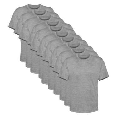 Imagem de Kit 10 Camiseta Masculina Lisa Algodão Qualidade - Basic Fashion, M, C