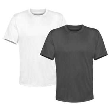 Imagem de Kit 2 Camiseta Masculina Lisa Algodão Qualidade - Basic Fashion, P, Br