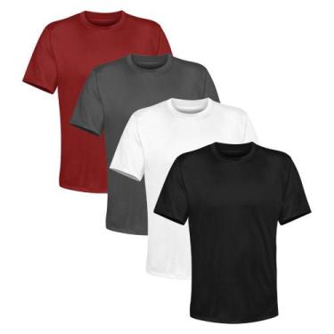 Imagem de Kit 4 Camiseta Masculina Lisa Algodão Qualidade - Basic Fashion, G, Pr