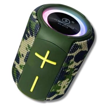 Imagem de Caixa de Som Bluetooth Portátil Prova Dàgua USB-C, Luz LED, Bateria de Longa Duração (Camuflado)