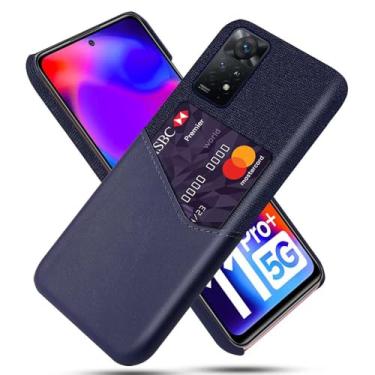Imagem de Capa para Xiaomi Redmi Note 11 PRO+,Tela e tampa de couro PU,Antideslizante,360°cobertura completa à prova de choque com 1 slot de cartão atrás,Prevenção de queda-Blue
