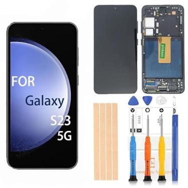 Imagem de Pishzeo Digitalizador LCD super amolado original de 6,1 polegadas para Samsung Galaxy S23 5G substituição de tela SM-S911U S911U1 S911B/DS Touch Display, conjunto de digitalizador Full HD (versão dos