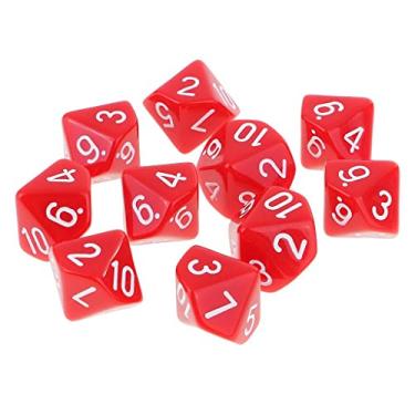 Imagem de menolana Dados Acrílicos para Jogos de Mesa 6 8 10 Lados, Vermelho