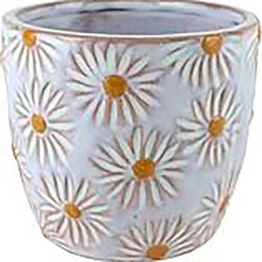 Imagem de Cachepot em Cerâmica Margarida Branco 8 x 10cm - Tuut