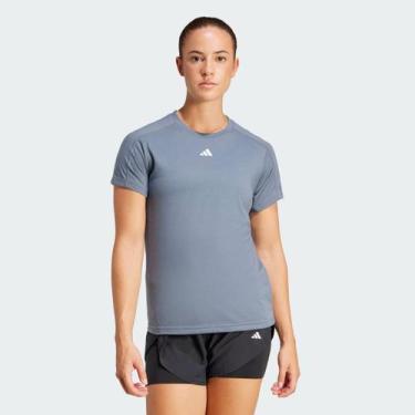 Imagem de Camiseta Adidas Essentials Crew Feminina Cinza, M