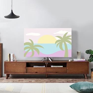 Imagem de Capas de TV Capa protetora contra poeira para TV interna colorida 82-190 cm capa protetora de tela curva para mesa de trabalho capas decorativas para LCD LED-Print-5||52-60 polegadas