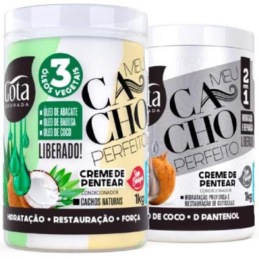 Imagem de Kit Gota Dourada Cacho Perfeito Tratamento Creme Pentear Coco + Panten